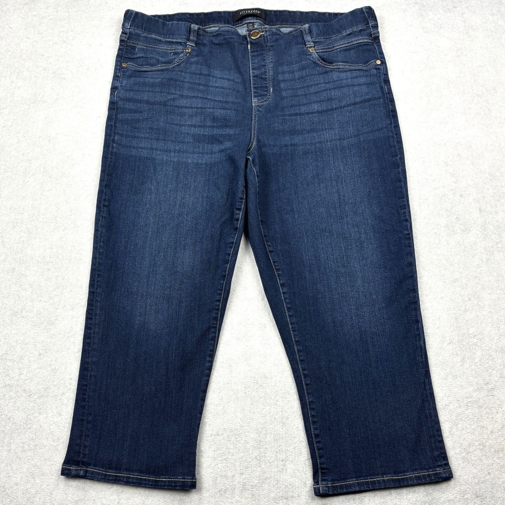 Liverpool Los Angeles Gia Glider Crop Jeans Womens 22W Dark Wash Stretch Pull On